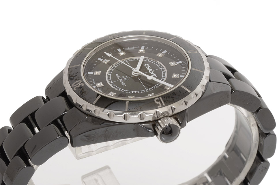 J12 38mm 12Pダイヤ ブラックセラミック 黒 メンズ 自動巻き H1626