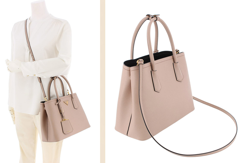 サフィアーノ 2WAYバッグ レザー ピンクベージュ 1BG887