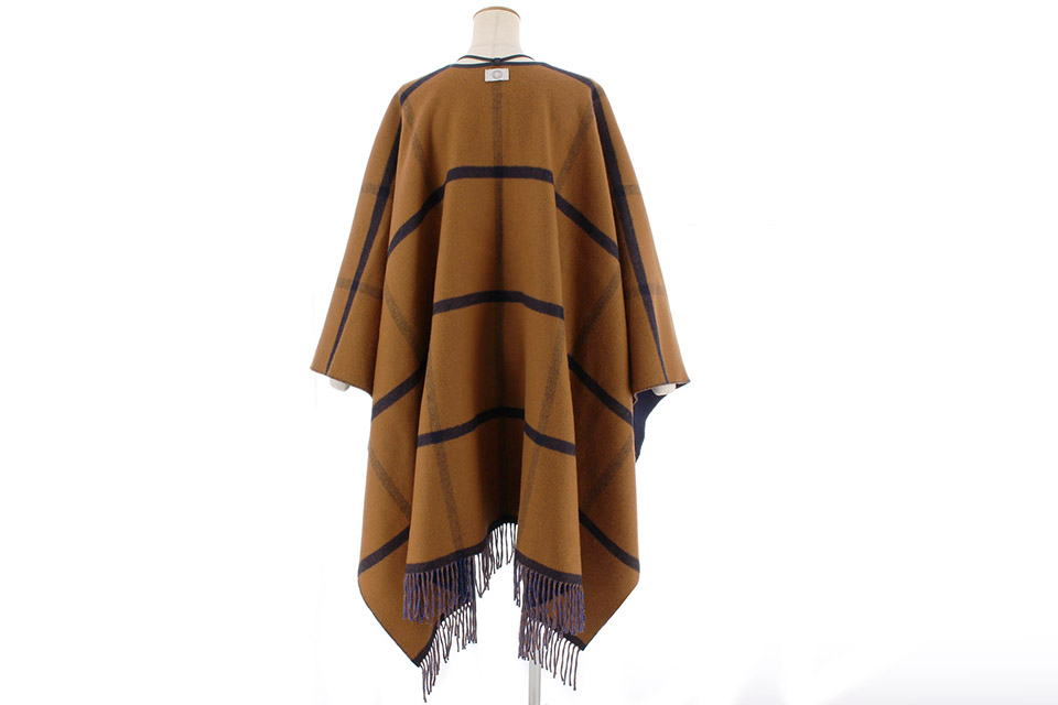 ポンチョ ハイランド フリンジ ネイビー/ロワイヤル/フォーヴ