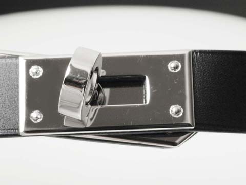 ケリーチョーカー カーフ 黒 シルバー金具 新品同様