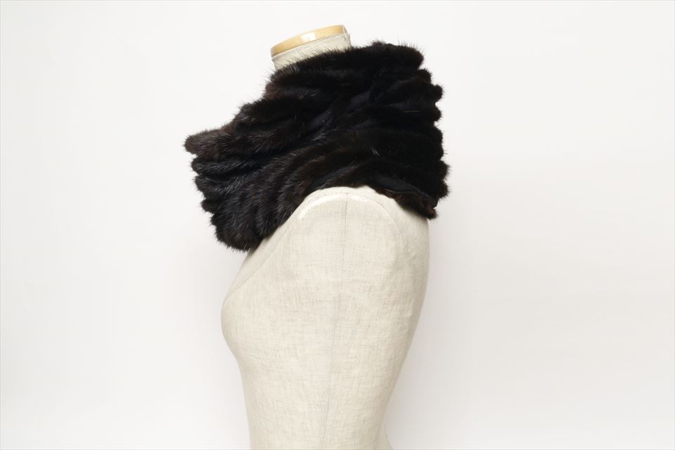 スヌード ネックウォーマー ミンク こげ茶 ダークブラウン