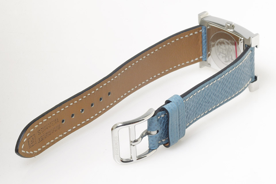 HERMES エルメス レザーベルト ブルージーン H腕時計 新品)HERMES エルメス Hウォッチ HH1.210.131/WJE 036708WW00 H