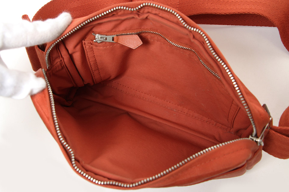 アカプルコサンチュール ウエストバッグ キャンバス/レザー オレンジ