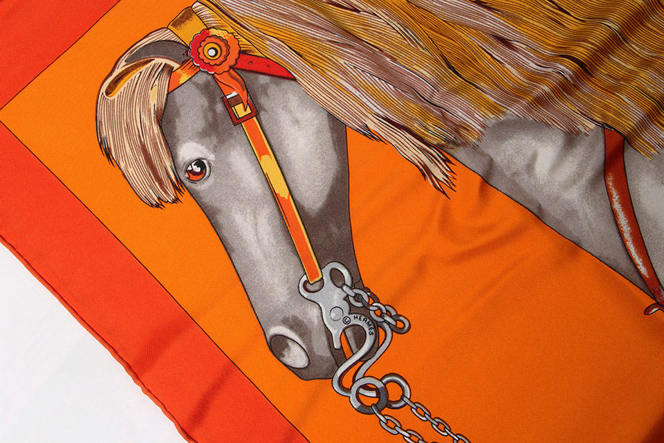 エルメス HERMES スカーフ 競馬柄 - 小物