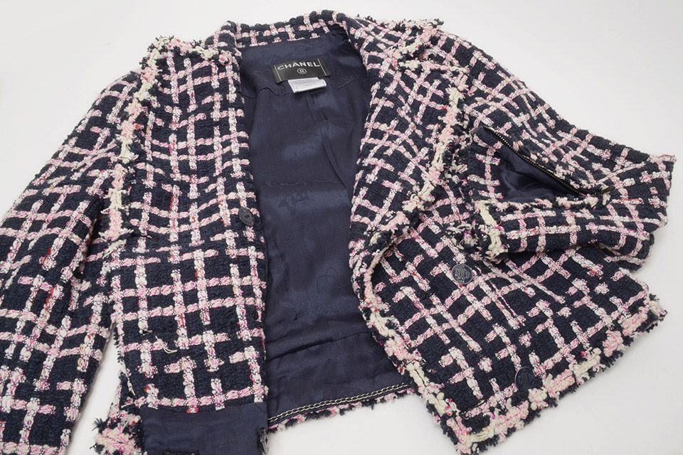 【あん】美品♡JUSGLITTY ツイードCPOジャケット 美品JUSGLITTY アンサンブル バイカラー ニットジャケット