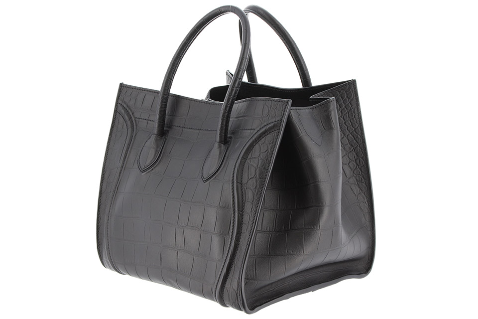 国内発送セリーヌ ファントムバッグ クロコダイル型押しレザー FAVOLOSO ダイヤモンド / CELINE セリーヌ ブラック クロコ型