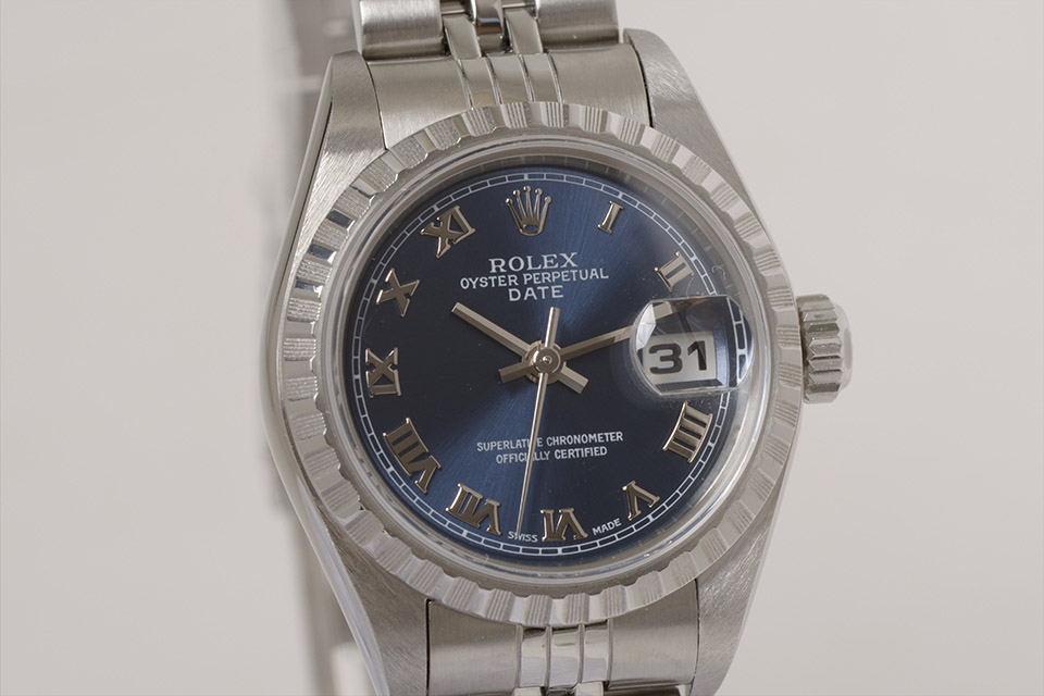 溝つきです 現行にない刻み模様ベゼル：レディース オイスター パーペチュアル