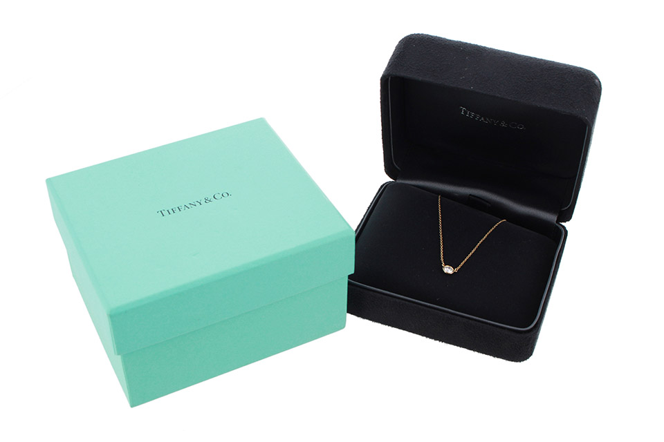 最終値下げ！　箱✨ ティファニー ネックレス バイザヤード yg 約0.18ct バイザヤードネックレス 約0.3ct E/IF YG ブティック鑑定書あり
