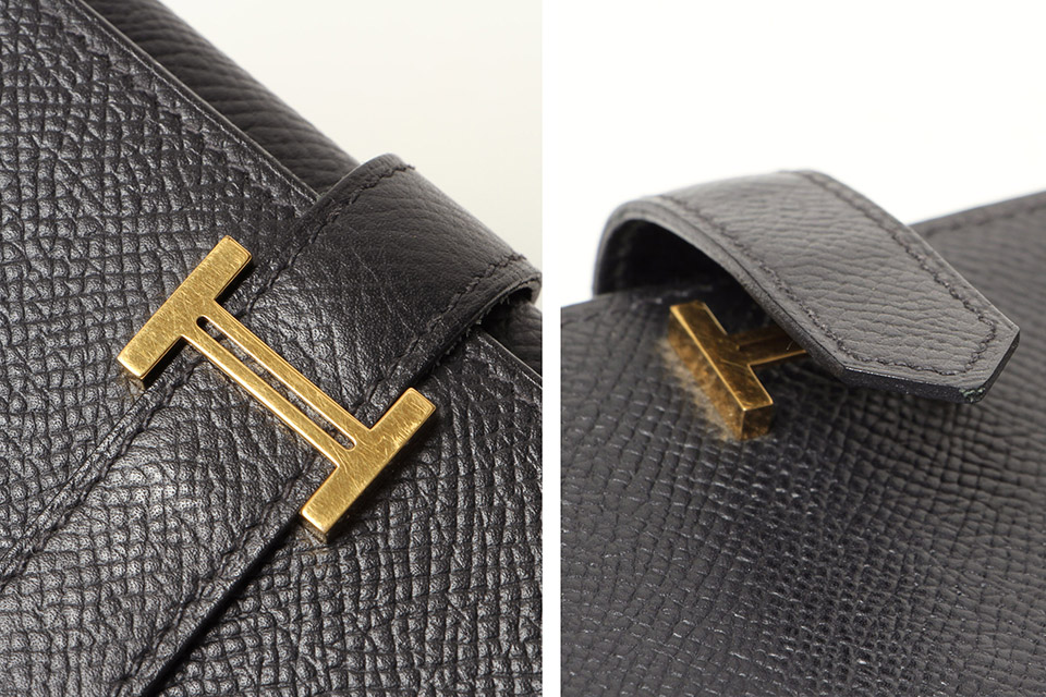 HERMES ベアンスフレ　ヴォーエプソン　三つ折　ブラックゴールド HERMES ベアンスフレ ヴォーエプソン 三つ折 ブラックゴールド