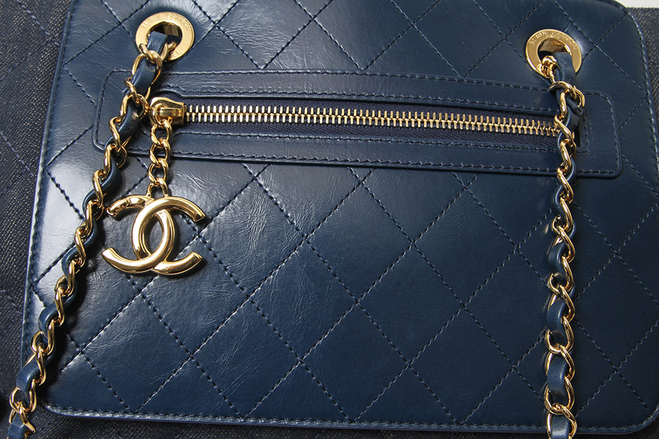 マトラッセ 2WAYショルダーバッグ デニム/レザー ブルー A93559 新品同様