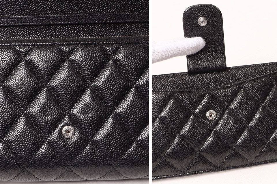 マトラッセ チェーンウォレット チェーンクラッチ キャビア 黒