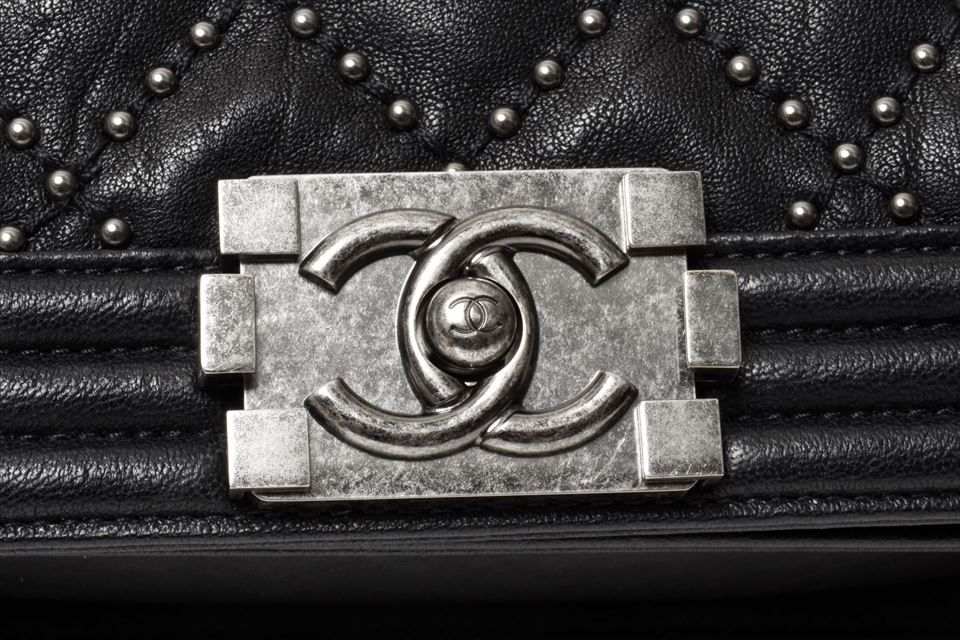 ボーイシャネル チェーンショルダーバッグ 黒 ブラック レザー