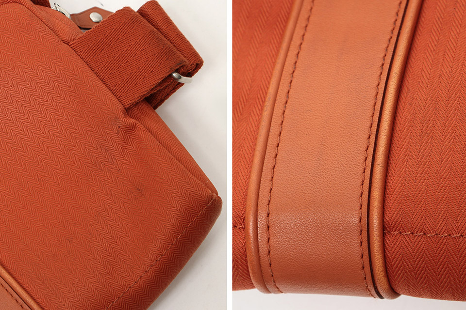 アカプルコサンチュール ウエストバッグ キャンバス/レザー オレンジ