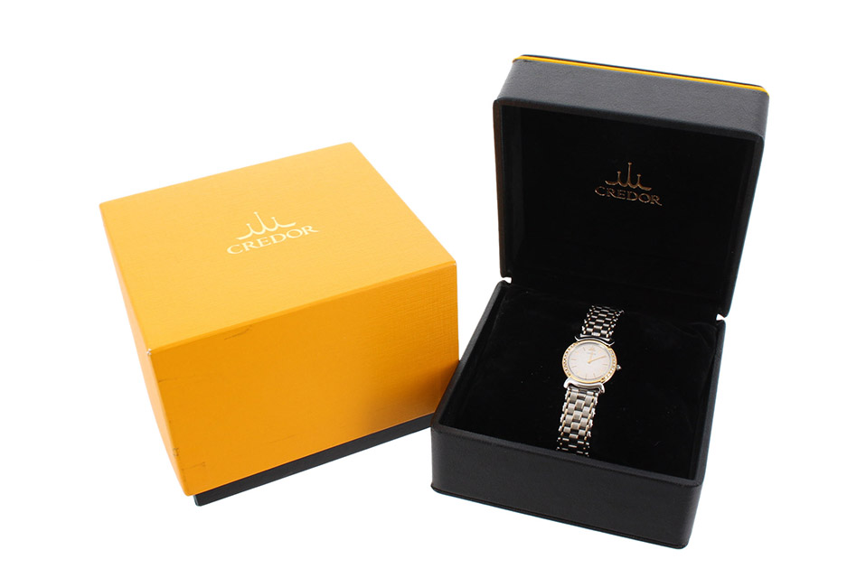 クレドール ベゼルダイヤ YG/SS レディース クオーツ 5A70-0290